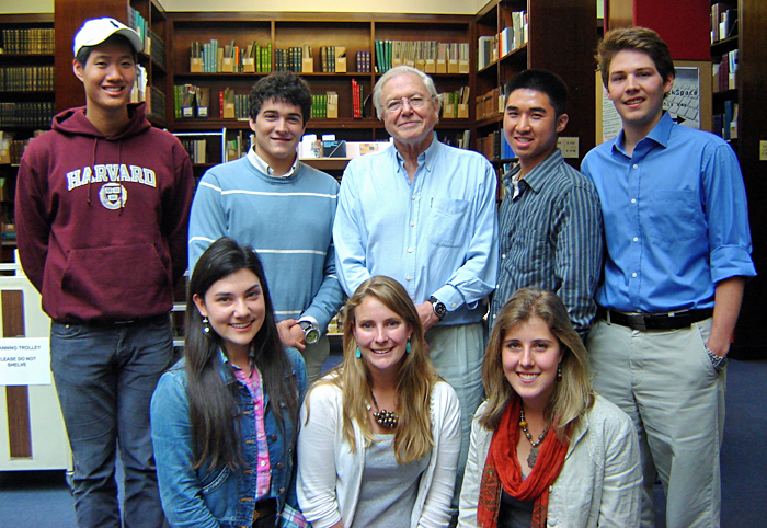 Harvard students with Sir David